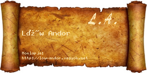 Löw Andor névjegykártya